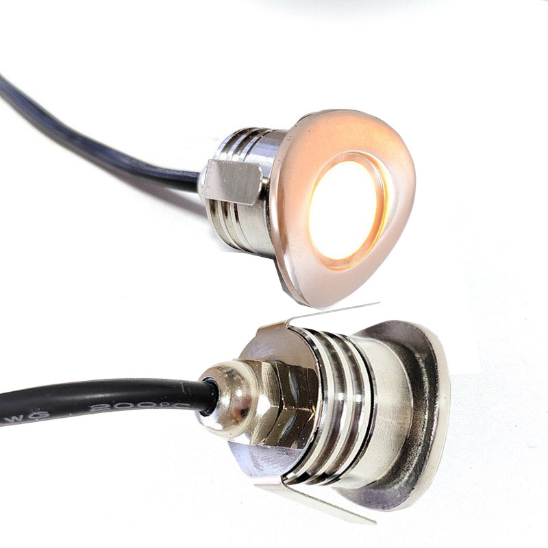 IP65 1W  Puck Round Stainless Steel Led Handrail Light  for Path Bridge Railing Stair Railing Led Deck Light