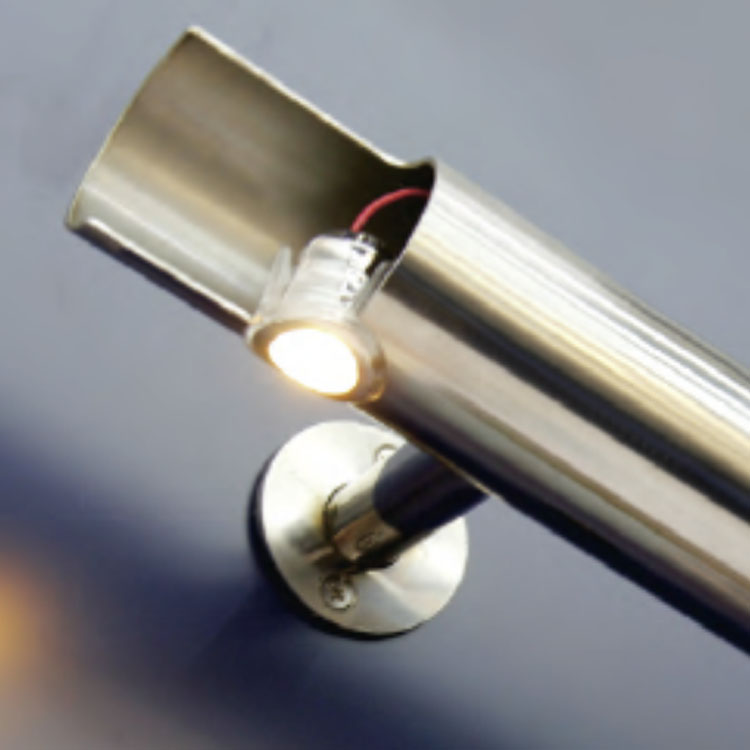 IP65 1W  Puck Round Stainless Steel Led Handrail Light  for Path Bridge Railing Stair Railing Led Deck Light