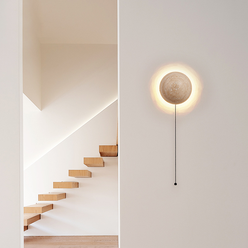 Japanese WabiSabi Yellow Travertine Wall Lamp WL1500picture3