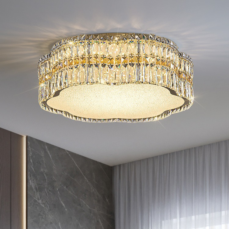 Romantic Flower Stainless Steel French Luxury Crystal Ceiling Light CL440picture2