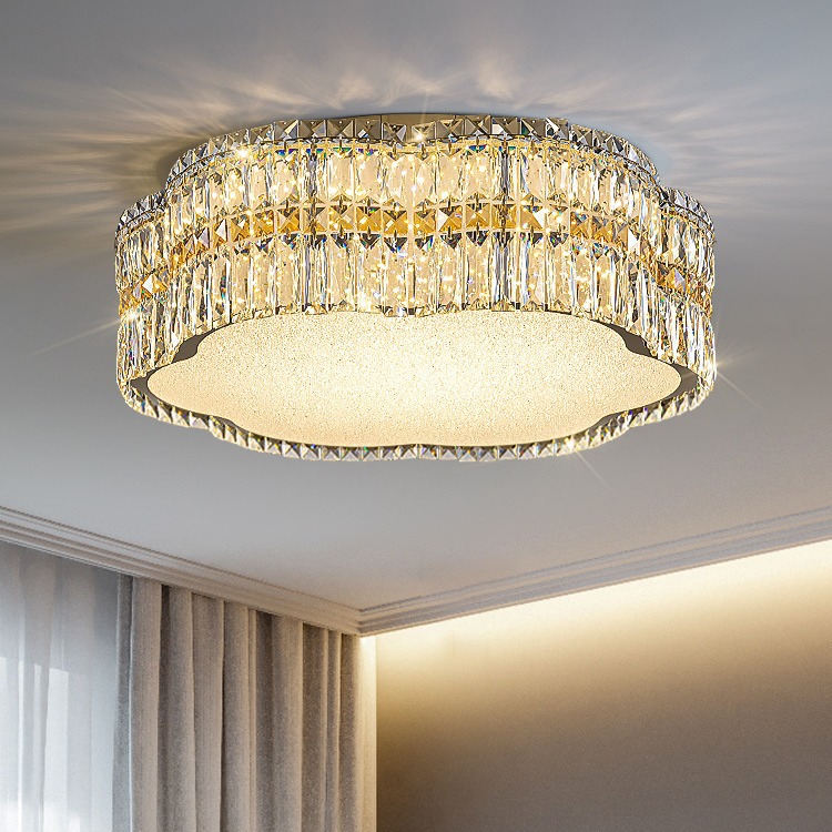 Romantic Flower Stainless Steel French Luxury Crystal Ceiling Light CL440picture3