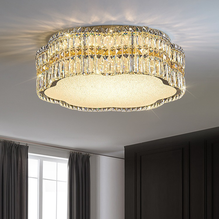 Romantic Flower Stainless Steel French Luxury Crystal Ceiling Light CL440picture4