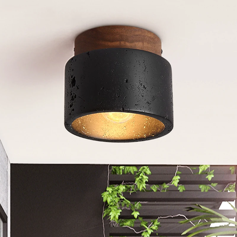 Italian Black Travertine Marble Decor Lamp LED Ceiling Light CL450picture2