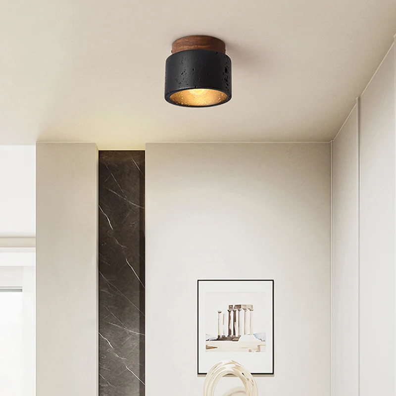 Italian Black Travertine Marble Decor Lamp LED Ceiling Light CL450picture3