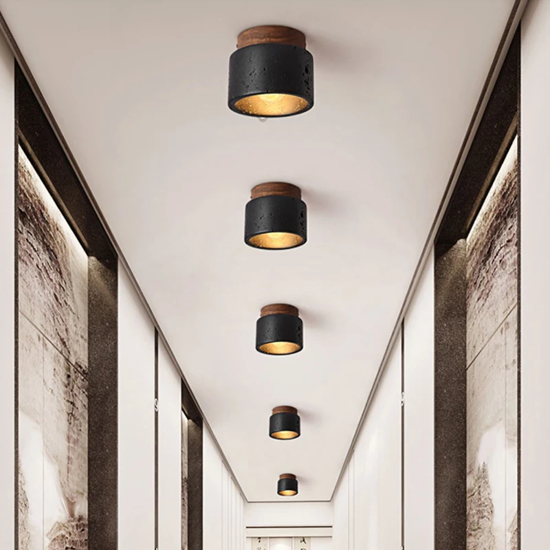 Italian Black Travertine Marble Decor Lamp LED Ceiling Light CL450picture4