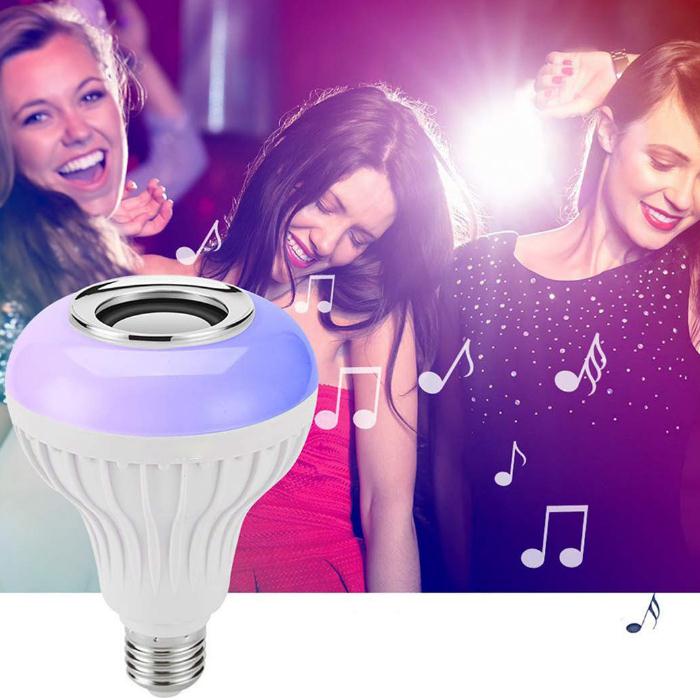 RGB Wireless AC 100-240V 1200 Lumen E27 ba<i></i>se Music BT Speaker Led Color Smart Bulb