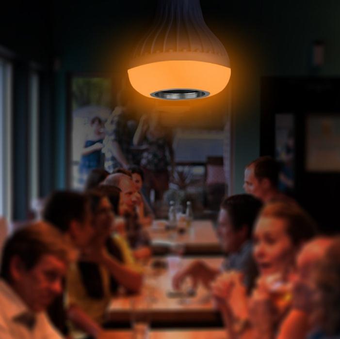 RGB Wireless AC 100-240V 1200 Lumen E27 ba<i></i>se Music BT Speaker Led Color Smart Bulb