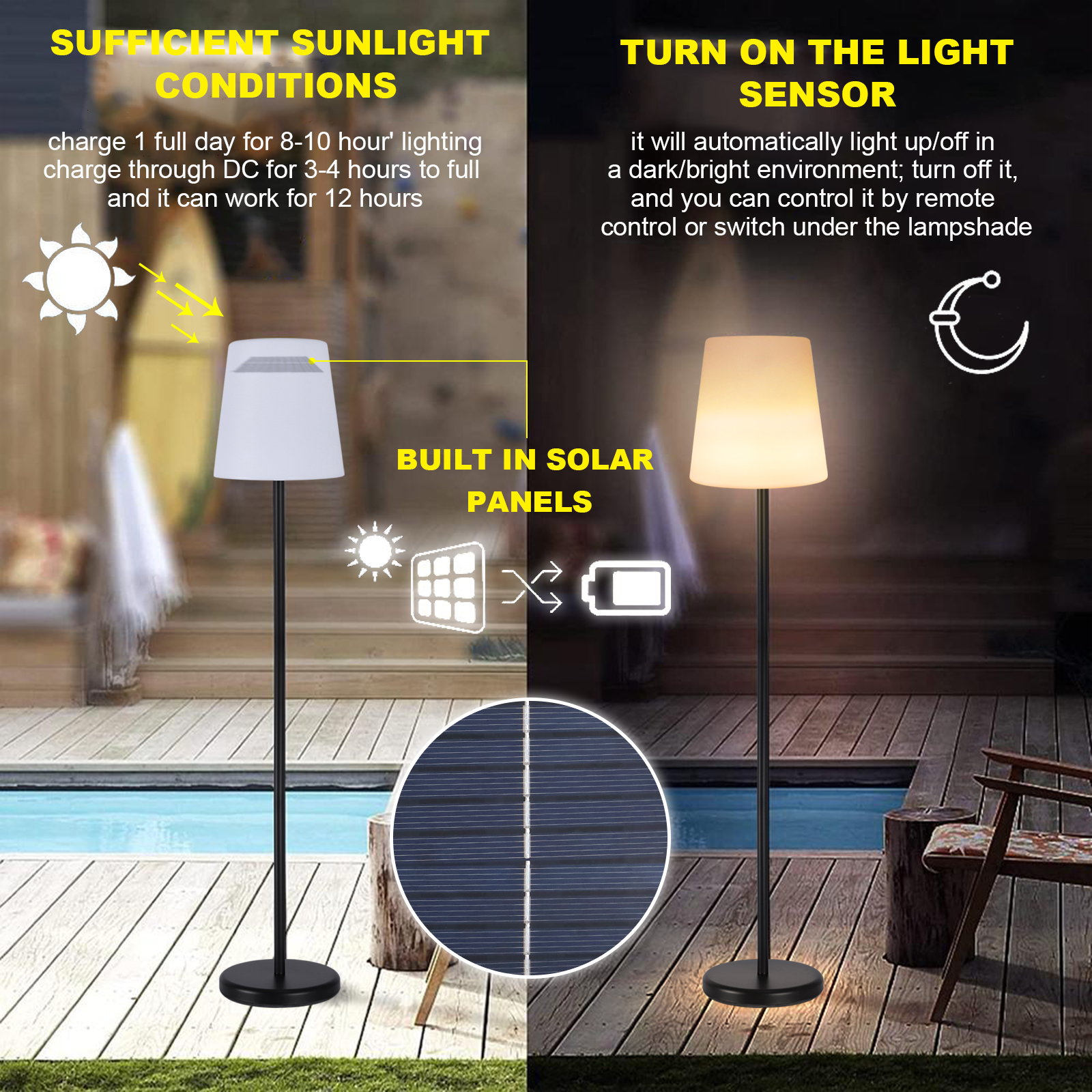 1.54m 220V Plastic Dimmable RGB Colorful LED Floor Light FRL570picture6