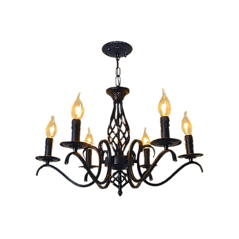 Elegant Industrial Style Iron Candle Chandelier CHA700