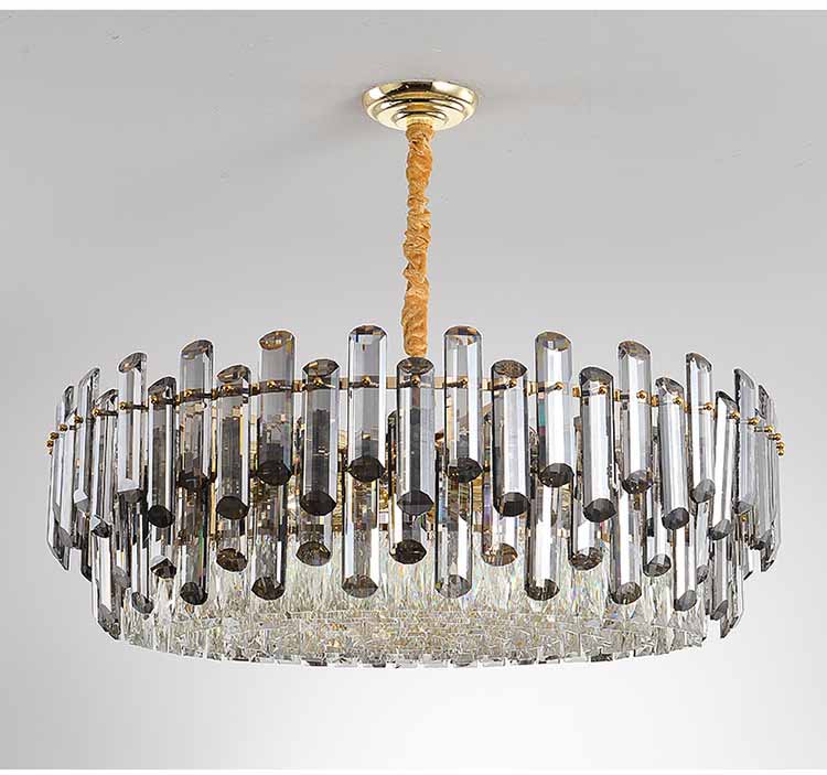 Modern Crystal Chandelier LED Ceiling Light Fixtures Adjustable Iron Pendant Lighting