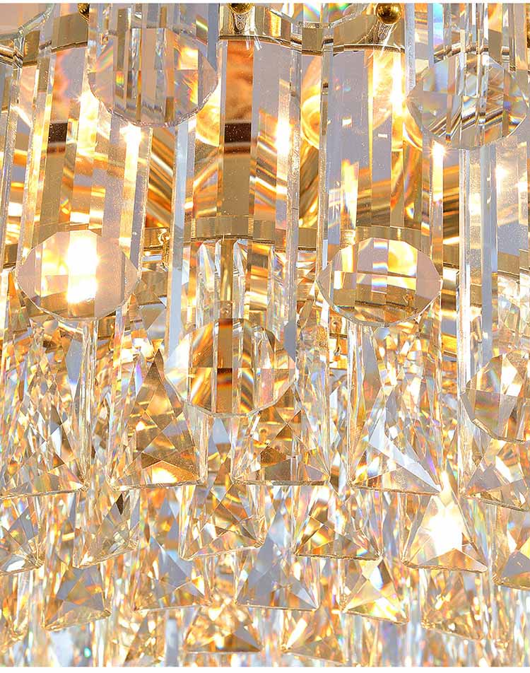 Modern Crystal Chandelier LED Ceiling Light Fixtures Adjustable Iron Pendant Lighting
