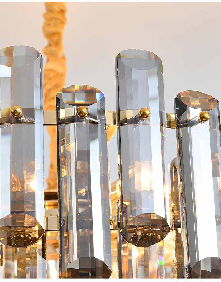 Modern Crystal Chandelier LED Ceiling Light Fixtures Adjustable Iron Pendant Lighting