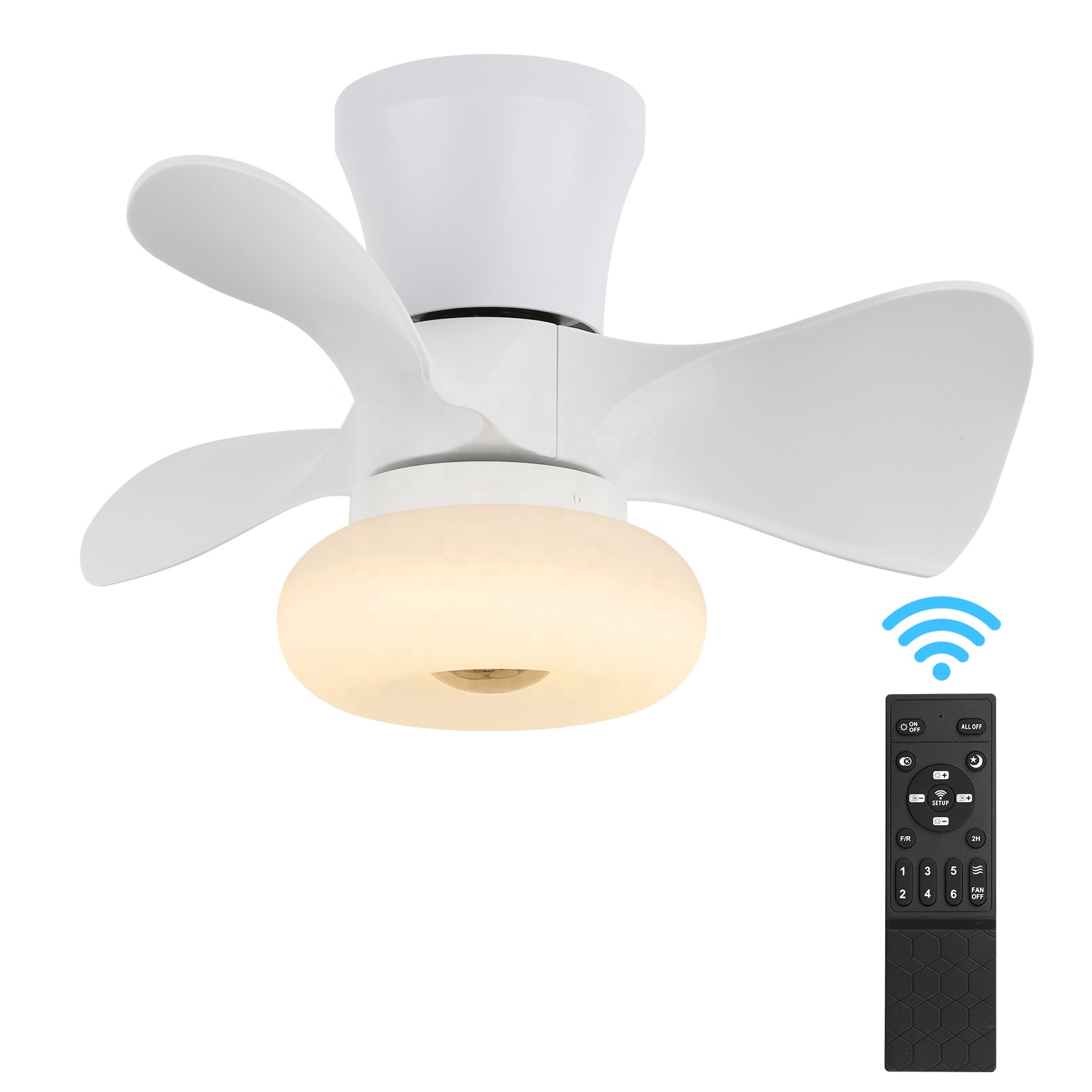 Modern Smart Remote Control LED White Ceiling Fan Light CL520