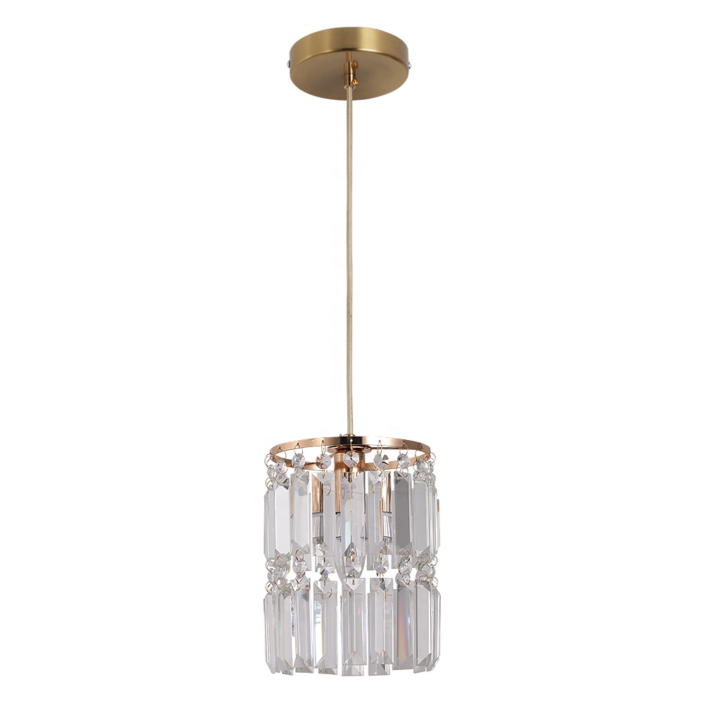 Modern Gold Hanging White Clear Crystal LED Pendant Light PEN630