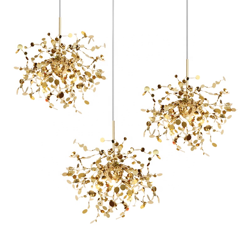 Nordic Simple Creative Stainless Steel Classic Gold LED Chandelier CHA160