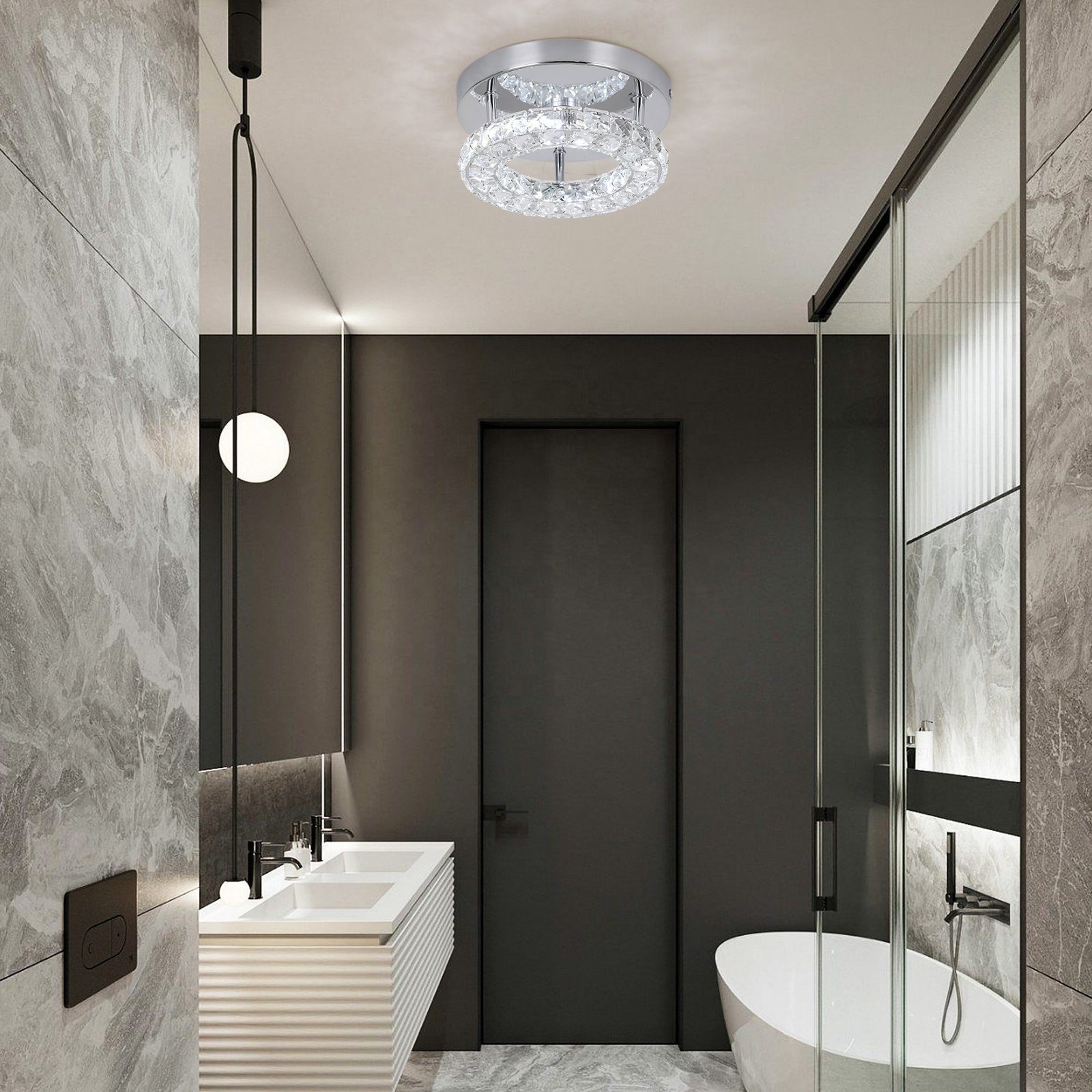 Modern Crystal Stainless Steel Ceiling LED Chandeliers CHA240picture2