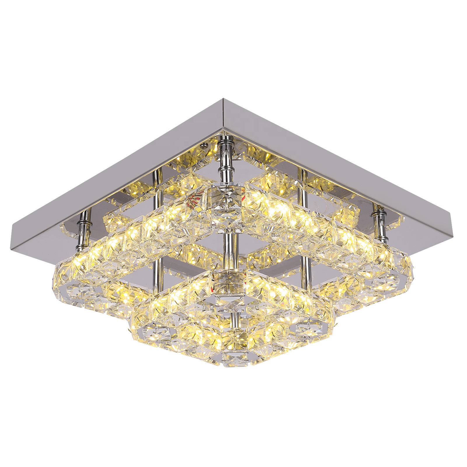 Double Layer square Crystal Ceiling LED Chandeliers Lamp CHA270
