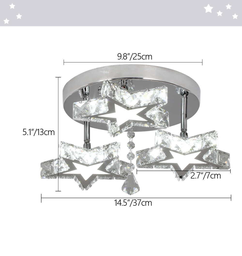 Modern Crystal Flush Mount DIY Chandelier Decorative Star Shape LED Corridor Bedroom Led Ceiling Light