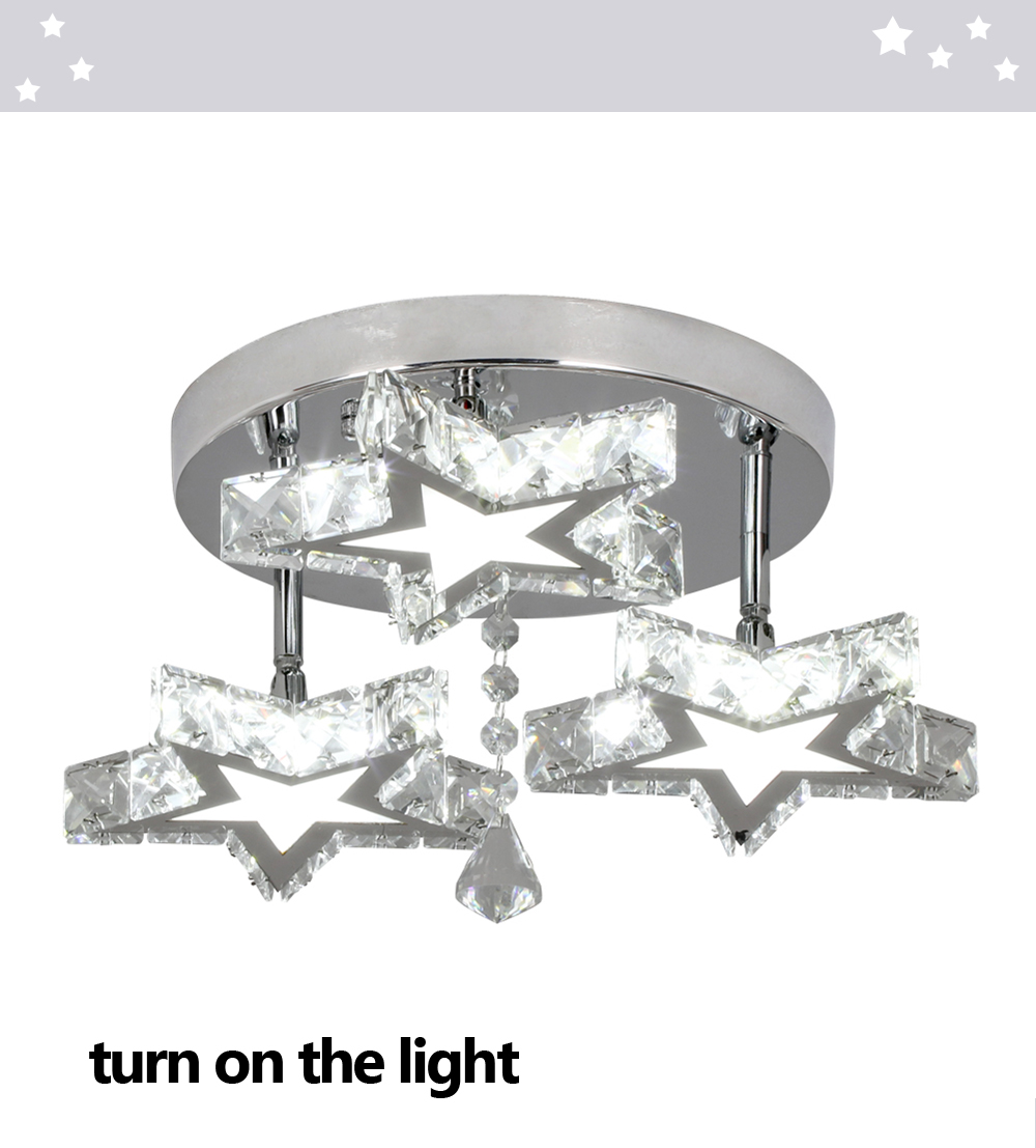 Modern Crystal Flush Mount DIY Chandelier Decorative Star Shape LED Corridor Bedroom Led Ceiling Light