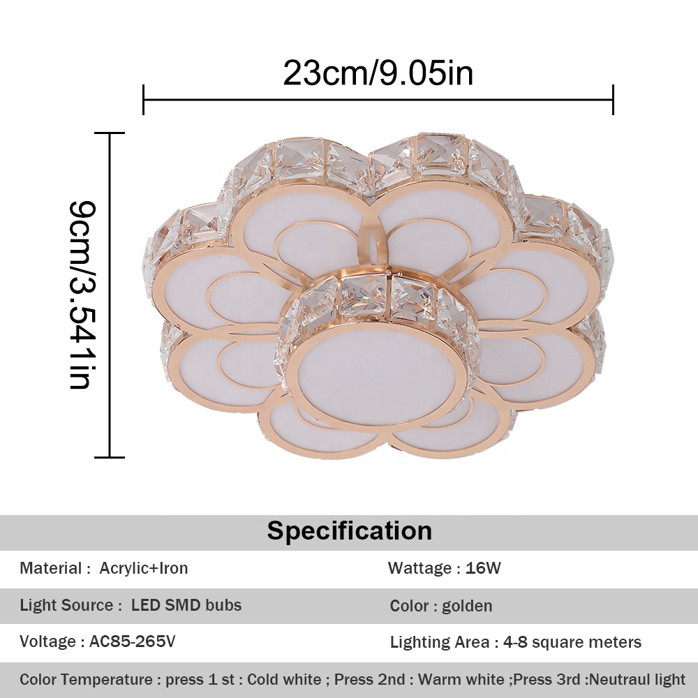 Modern Flower Design 12W Lamp Changeable LED Ceiling Light CL570picture2