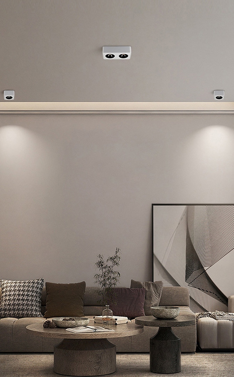 48W Modern LED Ceiling Lights Ultra-Thin Anti-Glare 4000K 3000K 6500K Four-Head Spotlight for Home Living Room Bedroom Shop AC