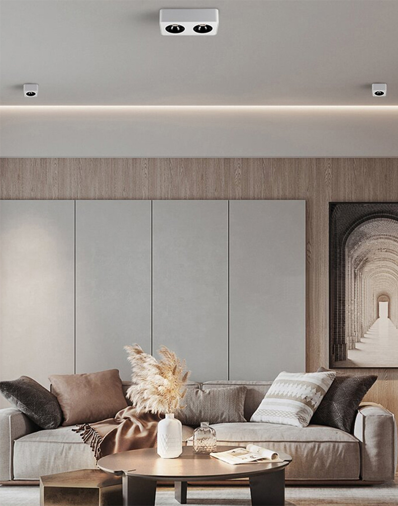 48W Modern LED Ceiling Lights Ultra-Thin Anti-Glare 4000K 3000K 6500K Four-Head Spotlight for Home Living Room Bedroom Shop AC
