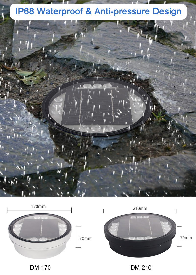 IP68 Outdoor Waterproof Solar Powered LED Buried Inground Recessed Light for Square Park Garden Patio Yard Pathway Driveway