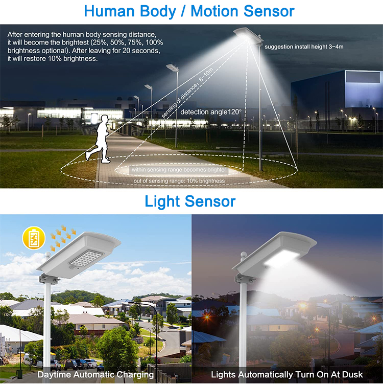 Best Quality Outdoor Waterproof Smart Motion Sensor 10w All in One Solar Led Street Light Price