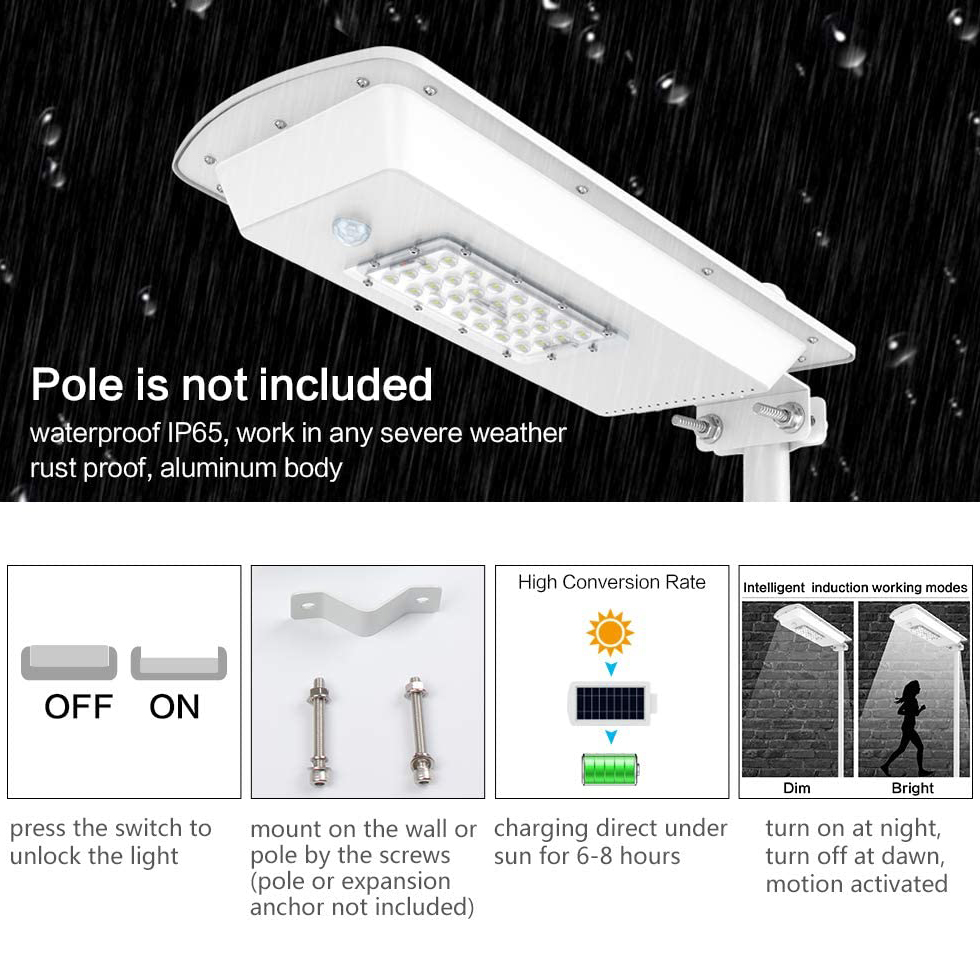 Best Quality Outdoor Waterproof Smart Motion Sensor 10w All in One Solar Led Street Light Price
