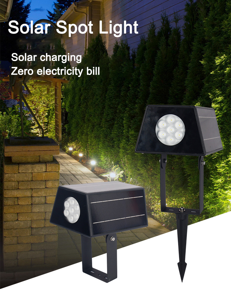 Wholesale Outdoor IP66 Waterproof Garden Lawn Pathway Landscape LED Solar Panel Spotlight RGB Color