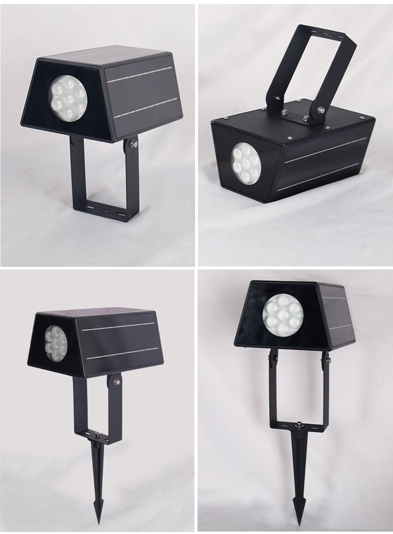 Wholesale Outdoor IP66 Waterproof Garden Lawn Pathway Landscape LED Solar Panel Spotlight RGB Color