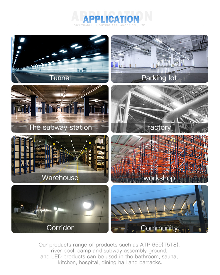 50000hrs Luminaire PC 2 4 5 8ft IP66 LED Tri-Proof Light T8 LED Tube vapor Tight Proof Led Triproof WATERPROOF Light