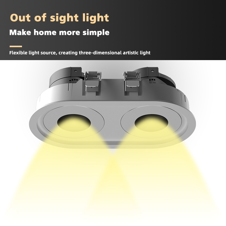 Hot Selling Fixed Embedded Installation With Side Double Headed Cob Ceiling Spotlight