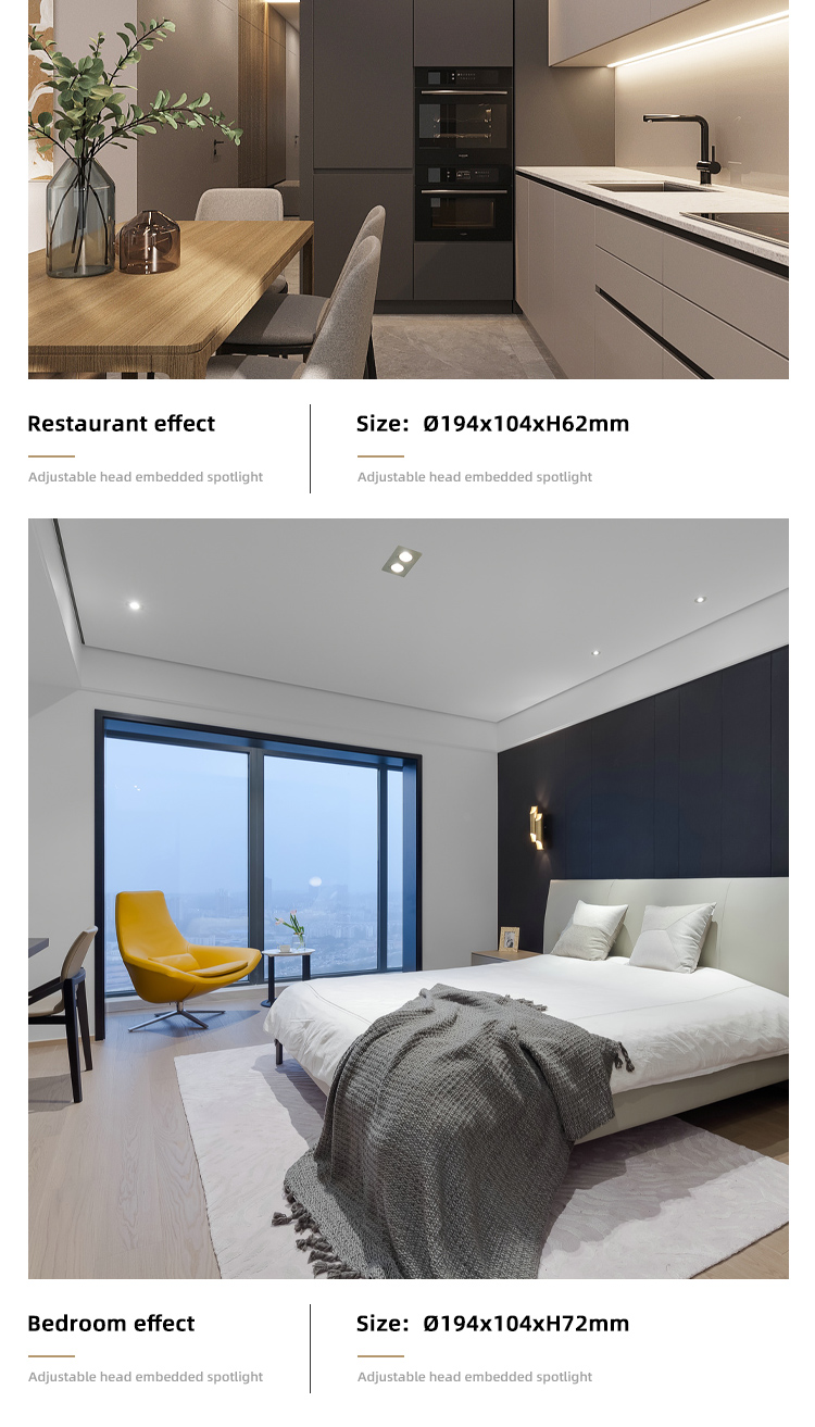 Hot Selling Fixed Embedded Installation With Side Double Headed Cob Ceiling Spotlight