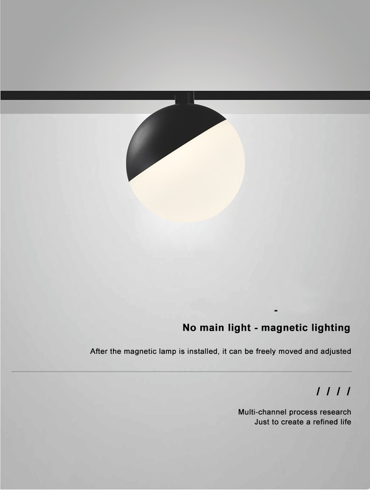 New Modern Store Lighting 48v Magnetic Rail System 10W Ball Lights Magnetic Led Track Light