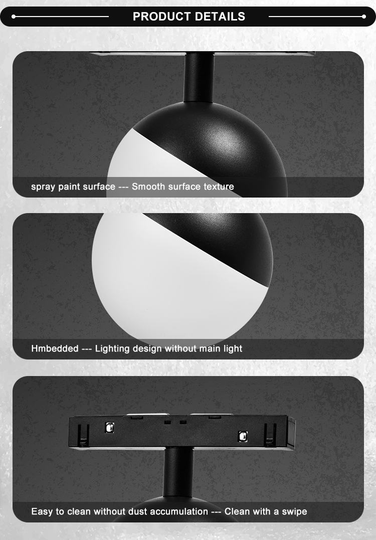 New Modern Store Lighting 48v Magnetic Rail System 10W Ball Lights Magnetic Led Track Light