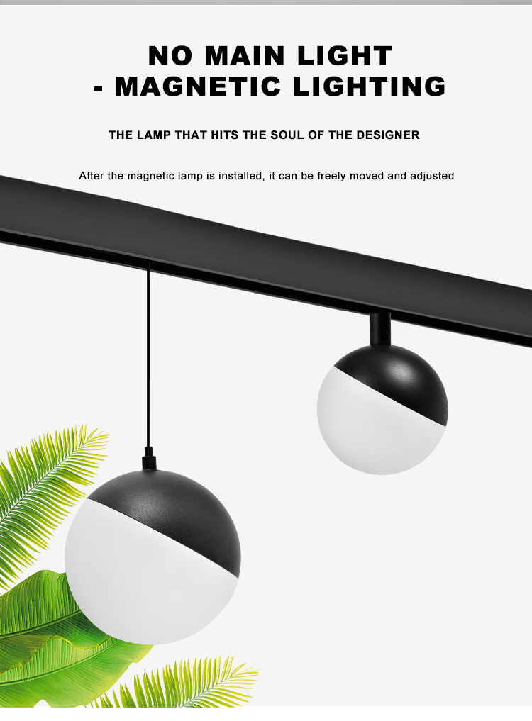 New Modern Store Lighting 48v Magnetic Rail System 10W Ball Lights Magnetic Led Track Light