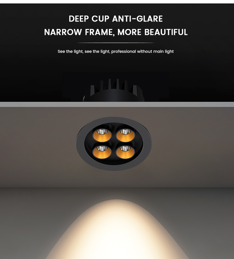 High Quality Commercial Indoor Round Anti Glare Recessed Downlight