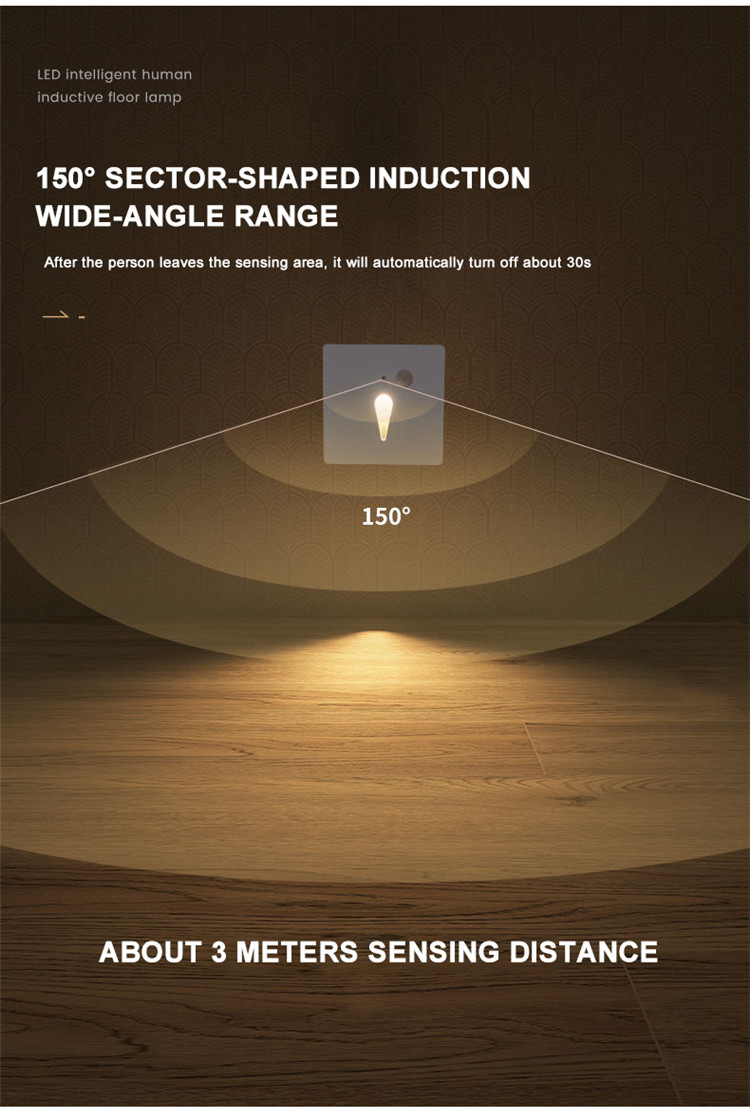 Led Embedded Stair Step Light Household Aisle Type 86 Step Kick Light Induction Step Wall Light