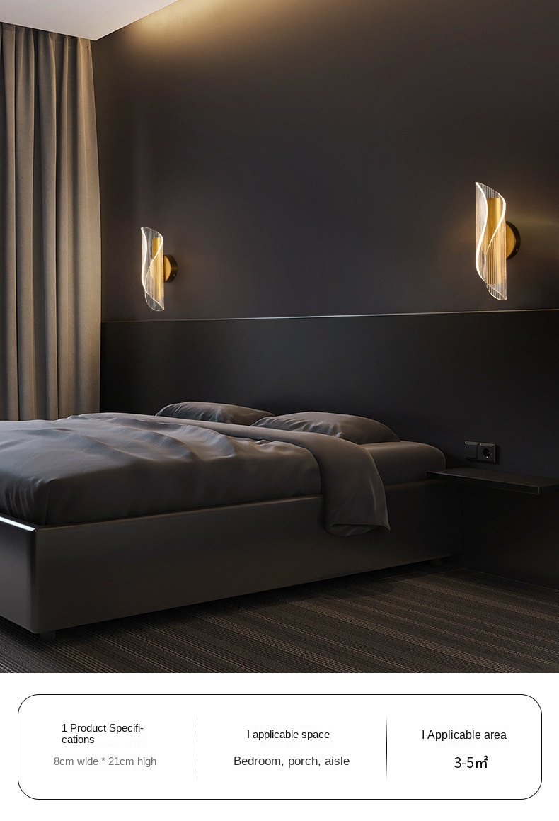 Acrylic Streamer Wall Lamp Living Room Creative LED Background Study Corridor Stair Perso<i></i>nalized Bedroom Bedside Lamps Hotels