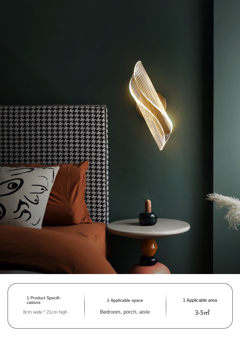 Acrylic Streamer Wall Lamp Living Room Creative LED Background Study Corridor Stair Perso<i></i>nalized Bedroom Bedside Lamps Hotels