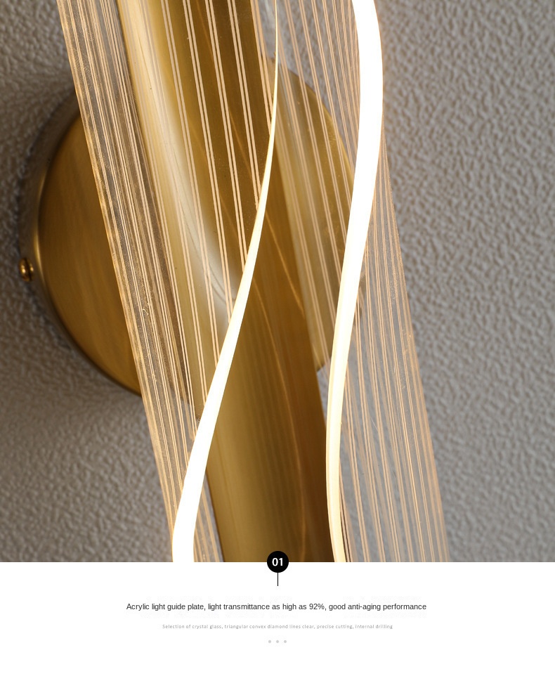 Acrylic Streamer Wall Lamp Living Room Creative LED Background Study Corridor Stair Perso<i></i>nalized Bedroom Bedside Lamps Hotels