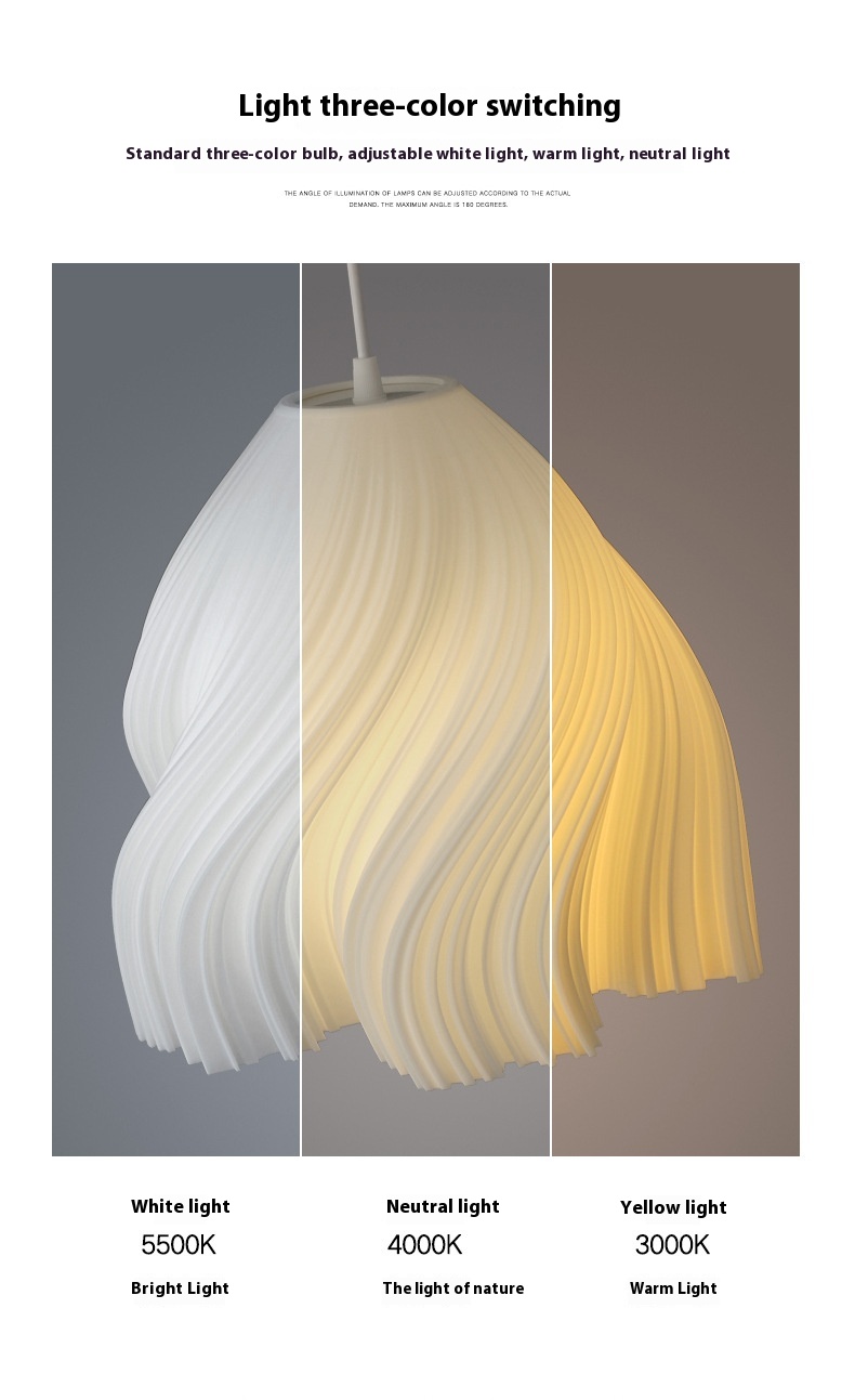 Modern Creative 3D Printed Chandelier Simple Restaurant Three-Head Bar Counter Small Bedroom Bedside Stair Entrance Shop me<i></i>tal