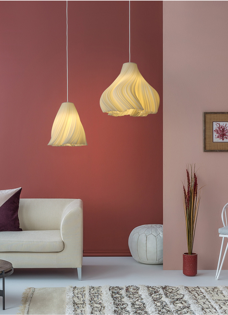 Modern Creative 3D Printed Chandelier Simple Restaurant Three-Head Bar Counter Small Bedroom Bedside Stair Entrance Shop me<i></i>tal