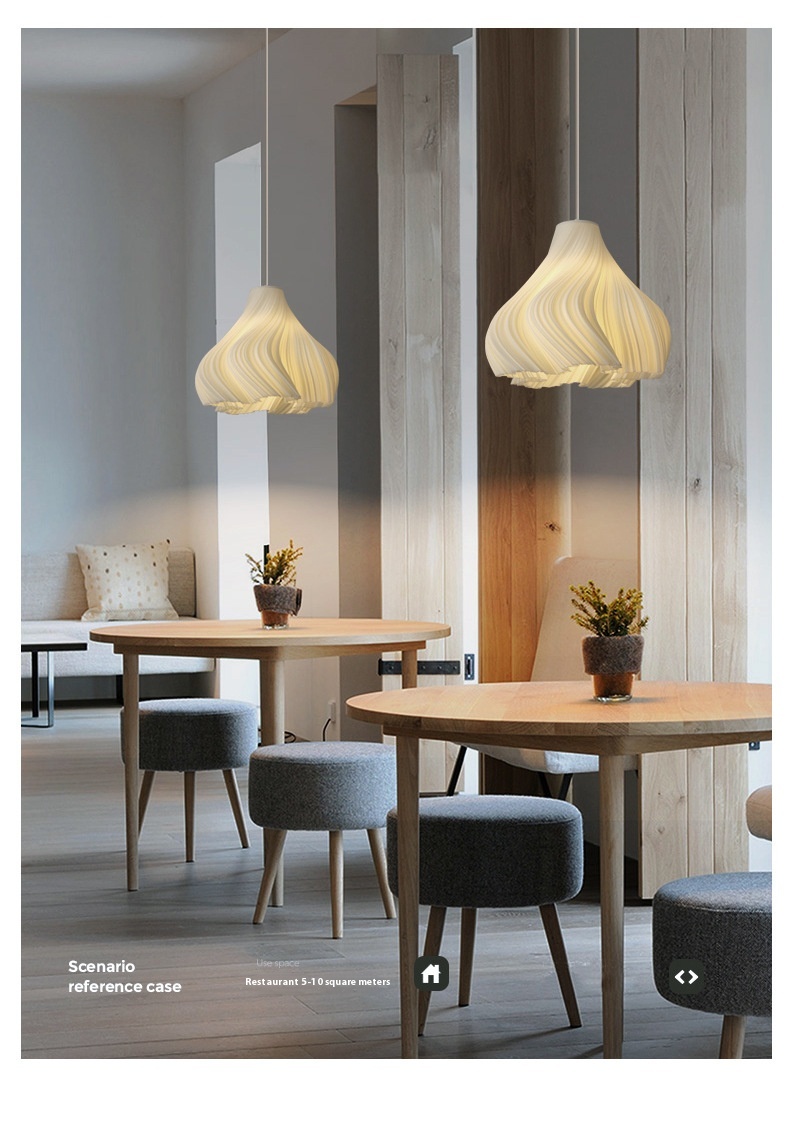Modern Creative 3D Printed Chandelier Simple Restaurant Three-Head Bar Counter Small Bedroom Bedside Stair Entrance Shop me<i></i>tal