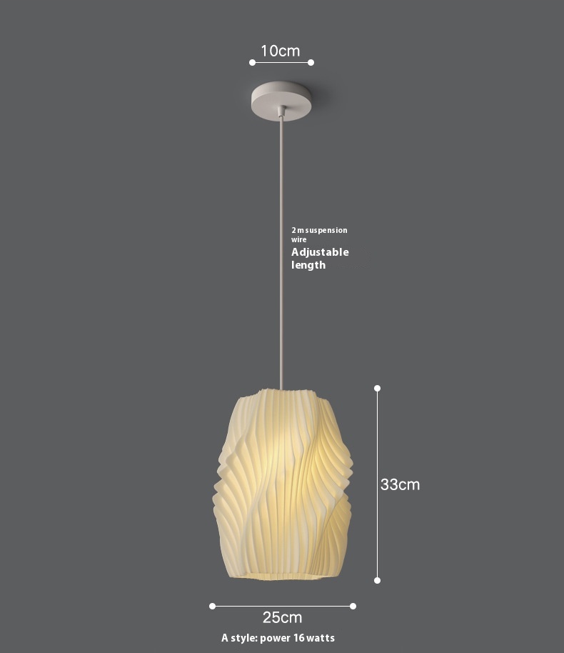 Modern Creative 3D Printed Chandelier Simple Restaurant Three-Head Bar Counter Small Bedroom Bedside Stair Entrance Shop me<i></i>tal