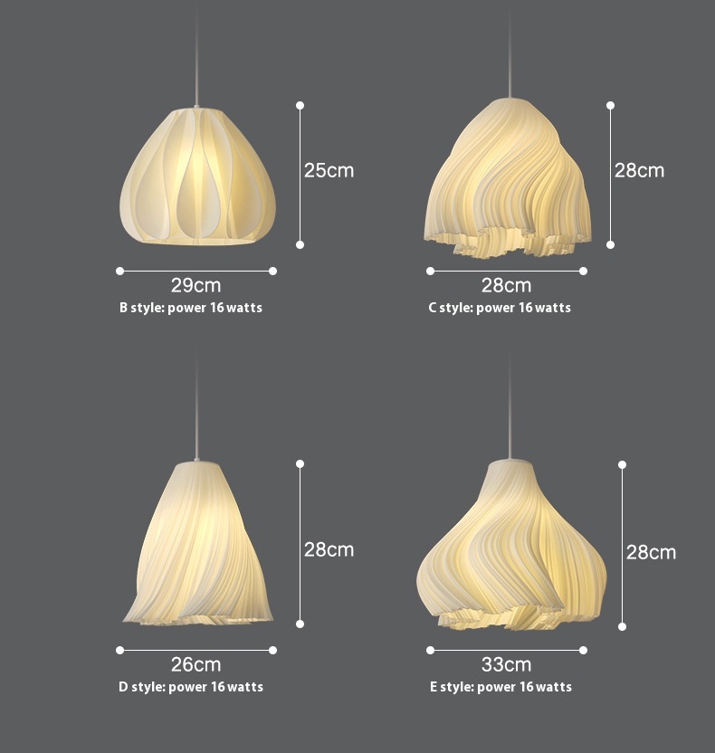 Modern Creative 3D Printed Chandelier Simple Restaurant Three-Head Bar Counter Small Bedroom Bedside Stair Entrance Shop me<i></i>tal