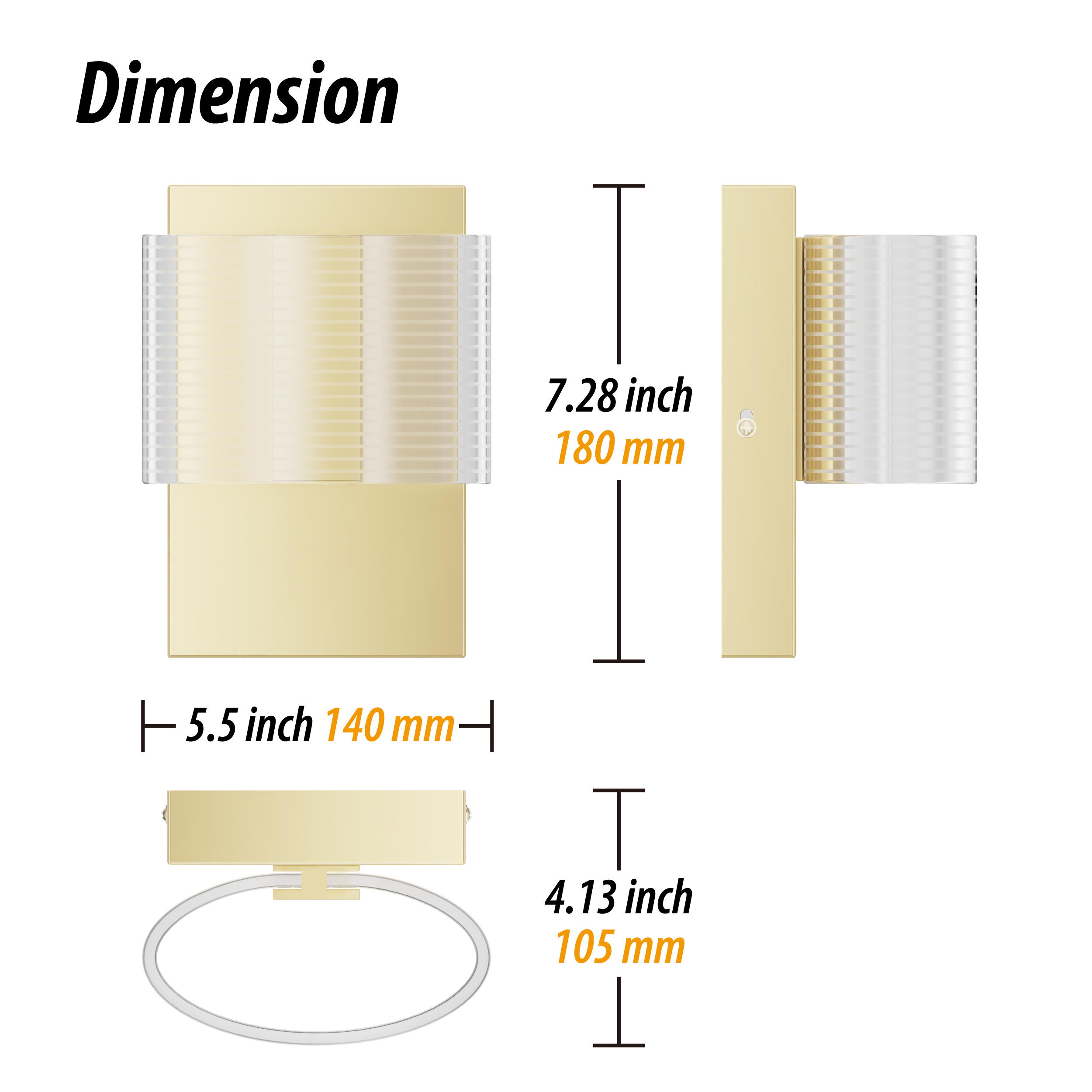 USB Charging Port Hotel Bedroom Glod 8W LED Wall Lamp WL2240picture3