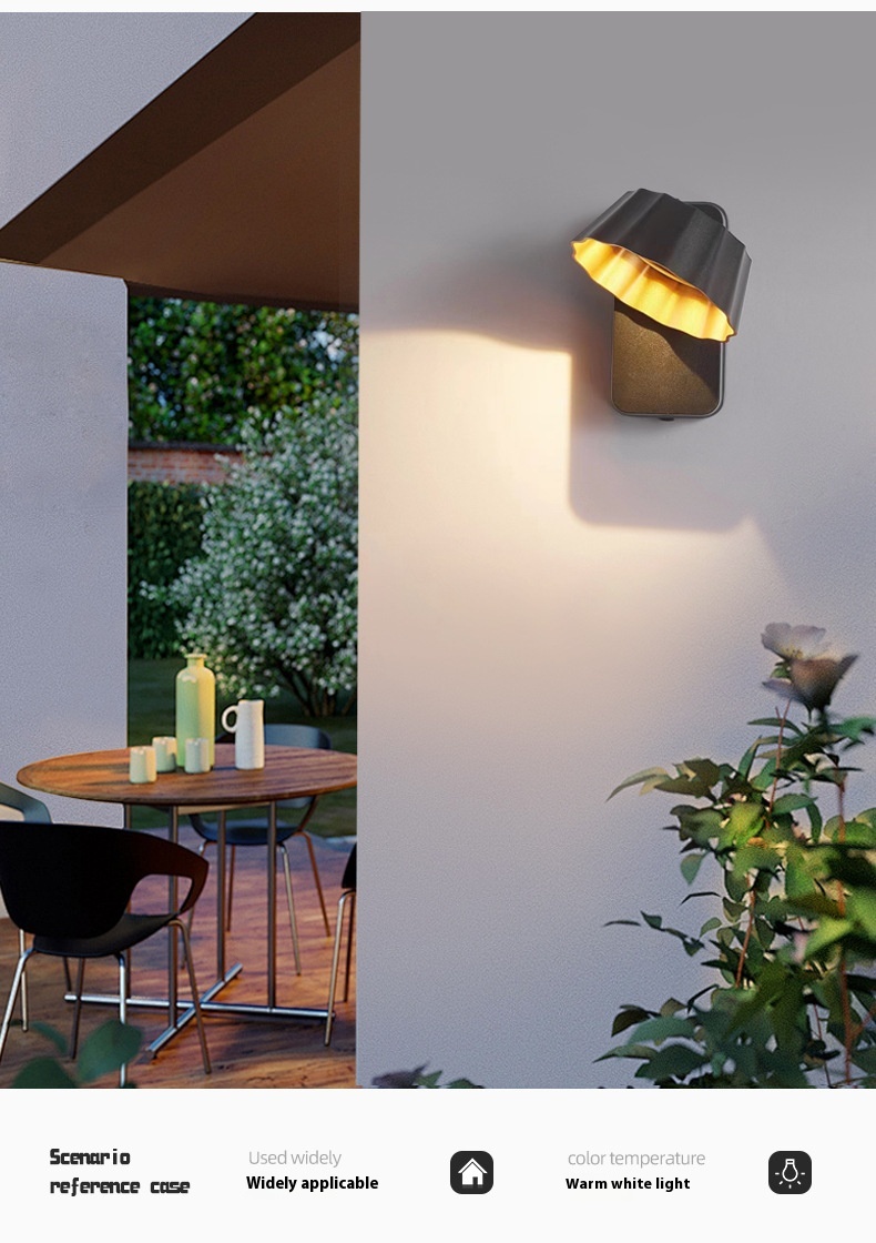 Simple 5W Rotatable Aluminum Exterior Wall Lamp for Villa LED Light Source for Amazon Waterproof Outdoor Garden Lighting