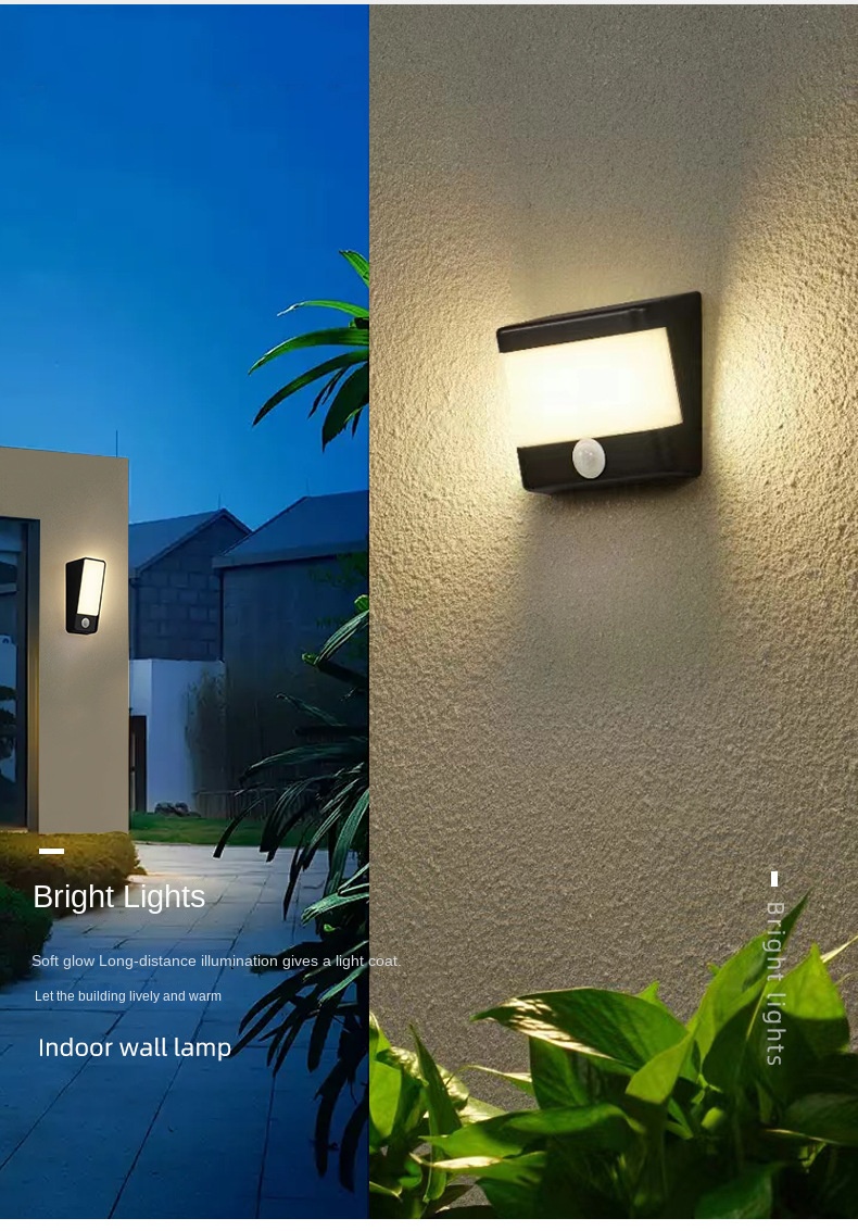 Modern Outdoor Waterproof Aluminum Induction Wall Lamp Simple Villa Exterior LED Decorative Wall Lamp for Cross Border